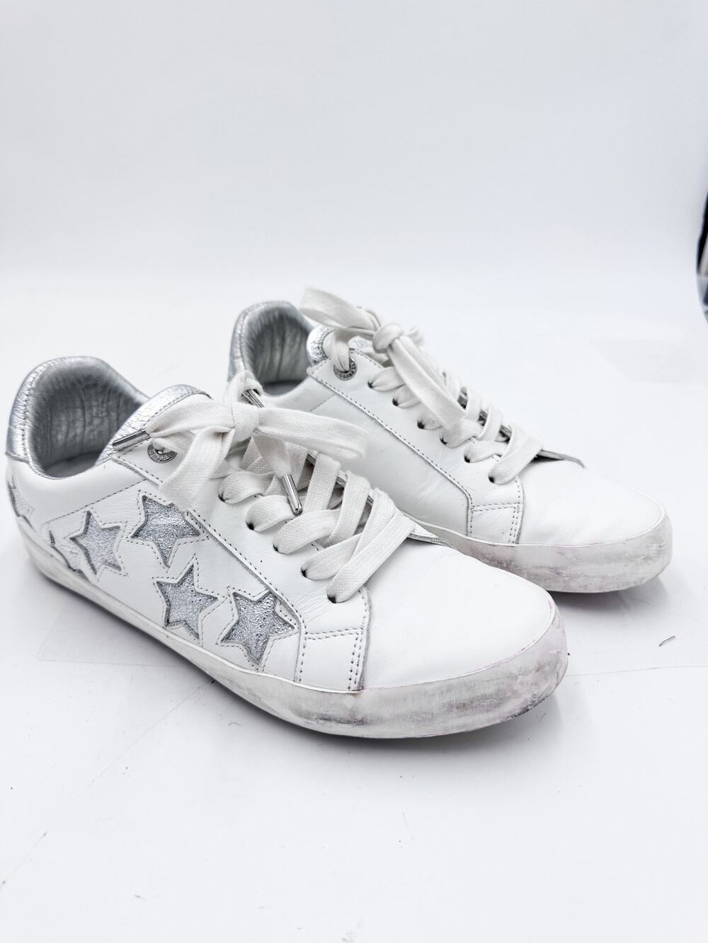 Zadig Voltaire Leather Stars Sneakers Size 39